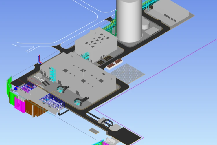 Generalplanung für die Errichtung einer  Großwärmepumpenanlage mit Großwärmespeicher,  Pumpenhalle zur Bestands- und Fernwärmeanbindung  und Hochspannungs-Anbindung